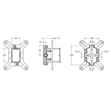 JACOB DELAFON Встроенный механизм смесителя универсальный Modulo (98699D-NF)